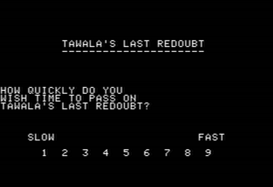 Tawala's Last Redoubt (Apple II) screenshot: Set Game Speed