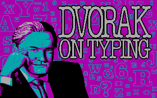 Dvorak on Typing (DOS) screenshot: Title Screen (CGA)