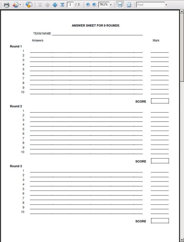 The Ultimate British Pub Quiz (DVD Player) screenshot: The DVD contains three .pdf files which are printable answer sheets