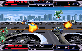 The Day 5: Assault Dragon (DOS) screenshot: Flying over the base