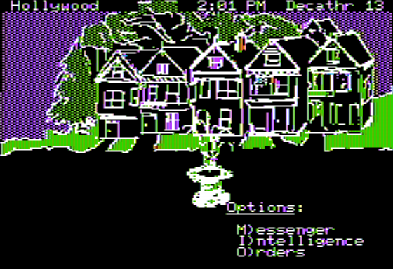 Tawala's Last Redoubt (Apple II) screenshot: Arrival in Hollywood