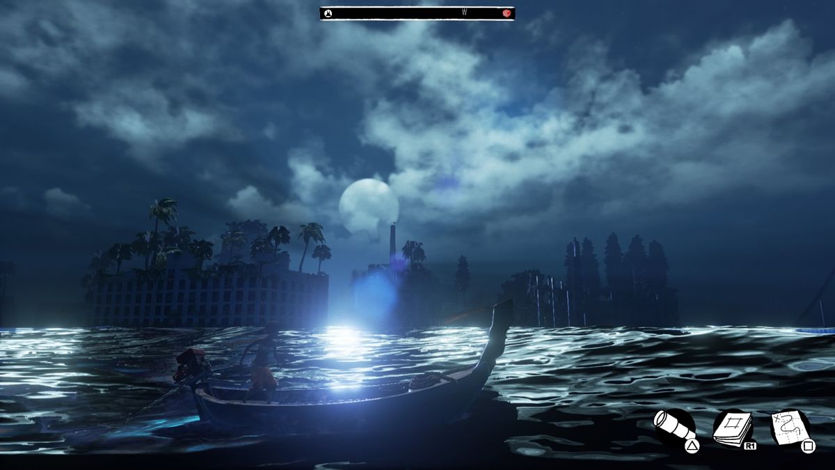 Submerged (PlayStation 4) screenshot: Moonlight will help me search the city during nighttime