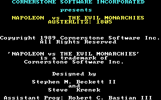 Napoleon vs. The Evil Monarchies: Austerlitz 1805 (DOS) screenshot: Copyright info