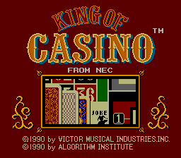 King of Casino (TurboGrafx-16) screenshot: Title Screen