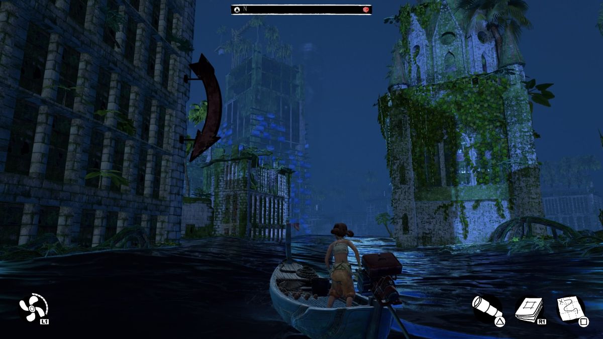 Submerged (PlayStation 4) screenshot: Passing in between buildings