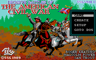Decisive Battles of the American Civil War, Vol. 2 (DOS) screenshot: Title and Main Menu (EGA)