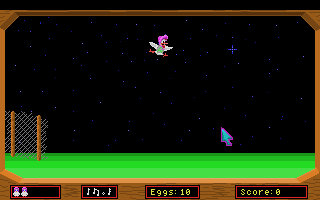 Crazy Nick's Software Picks: Roger Wilco's Spaced Out Game Pack (DOS) screenshot: Starting the flight