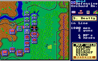Decisive Battles of the American Civil War, Vol. 2 (DOS) screenshot: Giving orders to Northern army in 'Chattanooga' scenario (EGA)