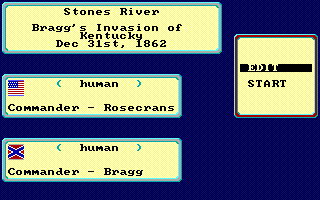 Decisive Battles of the American Civil War, Vol. 2 (DOS) screenshot: 'Stones River' description (EGA)