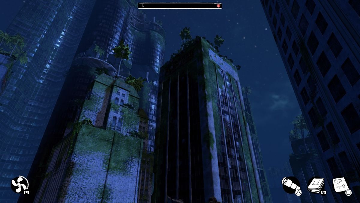 Submerged (PlayStation 4) screenshot: The tallest buildings in the city aren't climbable