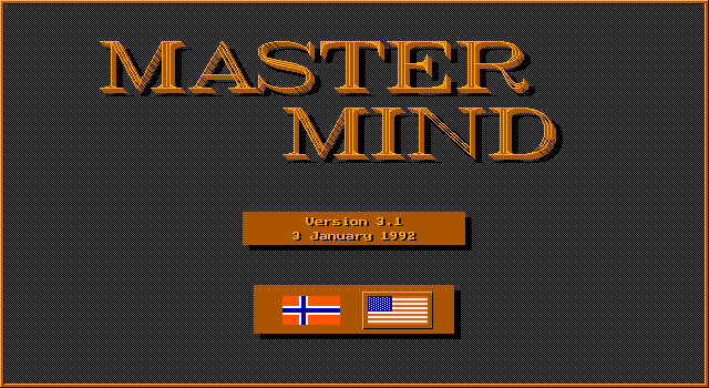 MasterMind (DOS) screenshot: Title screen - language selection