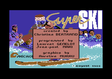 Downhill Challenge (Commodore 64) screenshot: Credits.