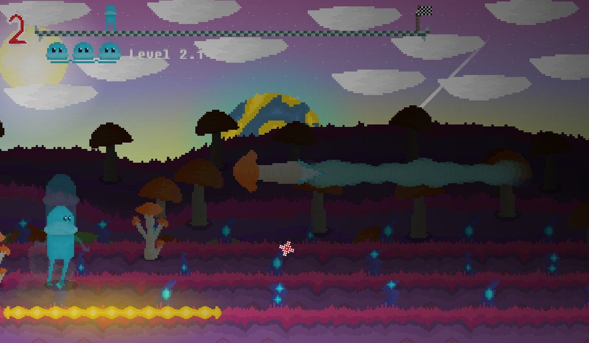Alien Run (Windows) screenshot: Incoming mushroom