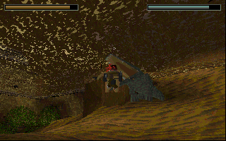 Tomb Raider: Gold (DOS) screenshot: AAHH ! Gator attack !