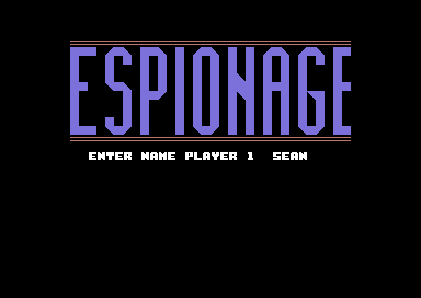 Espionage (Commodore 64) screenshot: Enter your name.