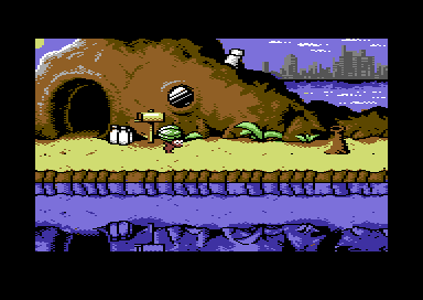 Nobby the Aardvark (Commodore 64) screenshot: Into.
