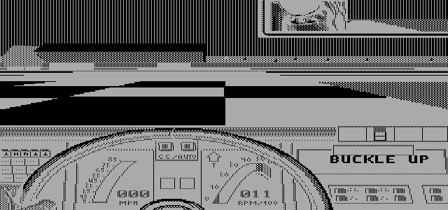 Vette! (DOS) screenshot: Racing (Hercules - reverse color selection)