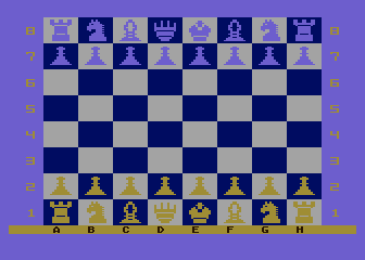 Sargon III (Atari 8-bit) screenshot: The board