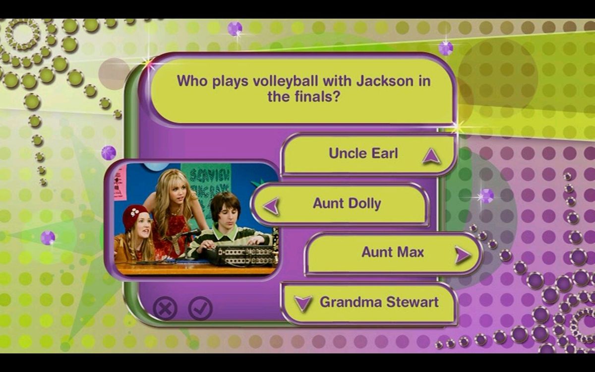 Screenshot of Disney Hannah Montana DVD Game (DVD Player, 2008