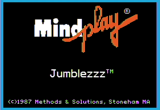 Jumblezzz (Apple II) screenshot: Title Screen