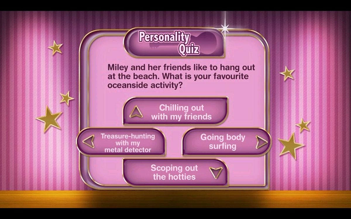 Screenshot of Disney Hannah Montana DVD Game (DVD Player, 2008