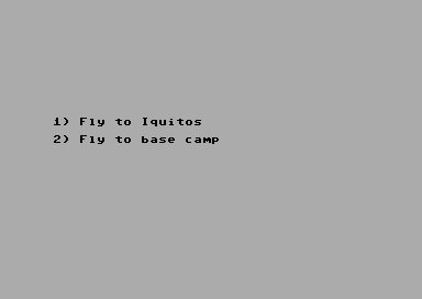 Expedition Amazon (Commodore 64) screenshot: Where next?