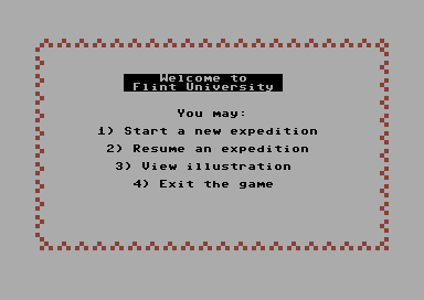 Expedition Amazon (Commodore 64) screenshot: Start your game.