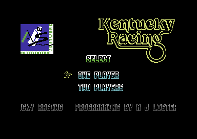 Kentucky Racing (Commodore 64) screenshot: Title screen.