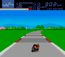 Bari Bari Densetsu (TurboGrafx-16) screenshot: On the track