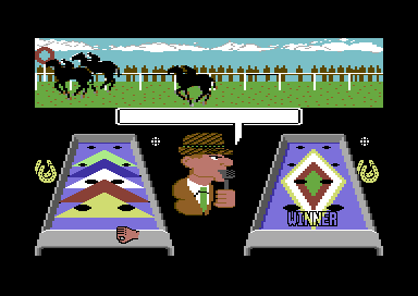 Kentucky Racing (Commodore 64) screenshot: 2nd place.
