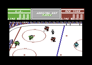 FaceOff! (Commodore 64) screenshot: All the action.