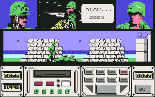 Combat Course (Commodore 64) screenshot: Enemy is hitting you from behind