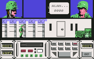 Combat Course (Commodore 64) screenshot: Start of Level 1 (Physical)
