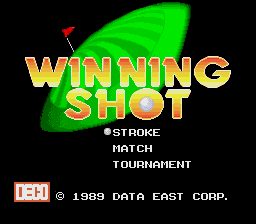 Winning Shot (TurboGrafx-16) screenshot: Main menu