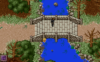 Sin'geom-ui Jeonseol 2 (DOS) screenshot: Crossing a bridge