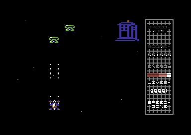 Speed Zone (Commodore 64) screenshot: Blast them.