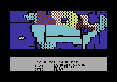 Colonial Conquest (Commodore 64) screenshot: Let's conquer the world.