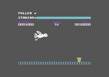 Antics (Commodore 64) screenshot: Mind the bird.