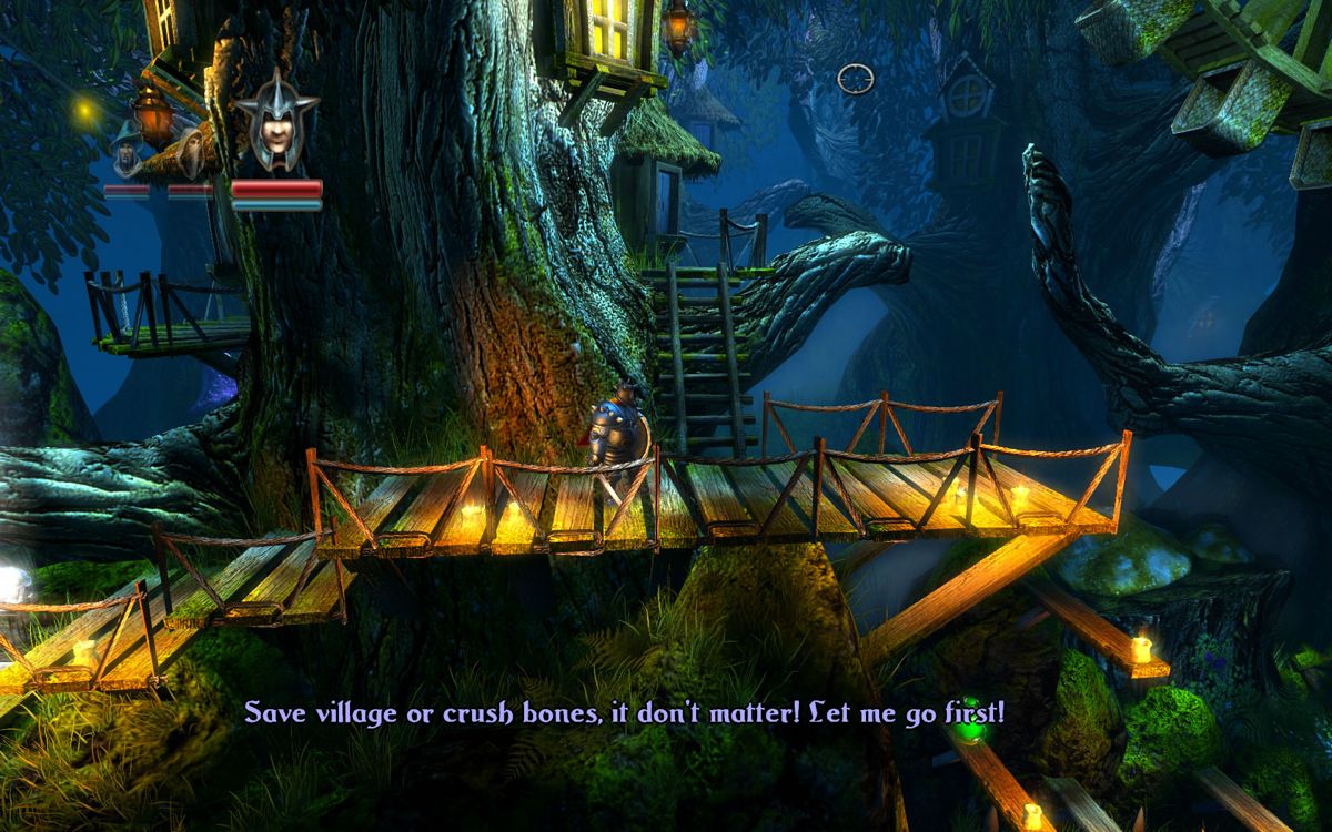 Trine (Windows) screenshot: Pontius is clear about his motives.