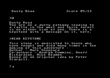 Castle Blackstar (Commodore 64) screenshot: Humour.