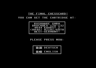 The Final Chesscard (Commodore 64) screenshot: Title screen.