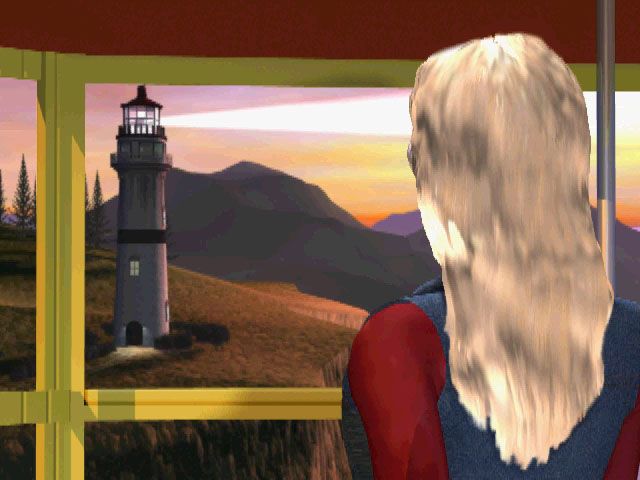 Detective Barbie 2: The Vacation Mystery (Windows) screenshot: Taking the transport over to the lighthouse