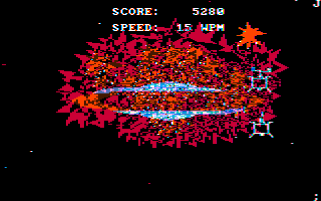 MasterType (PC Booter) screenshot: All is lost (CGA with composite monitor)