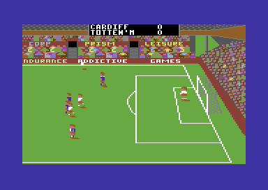 Football Manager 2 (Commodore 64) screenshot: Defending.