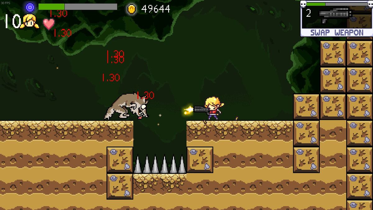 Cally's Caves 2 (Windows) screenshot: Hole in sand