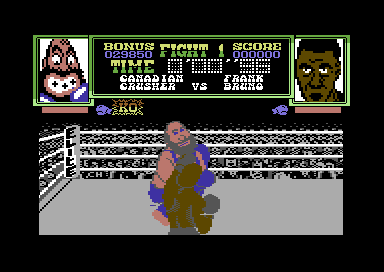 Frank Bruno's Boxing (Commodore 64) screenshot: Fight action.