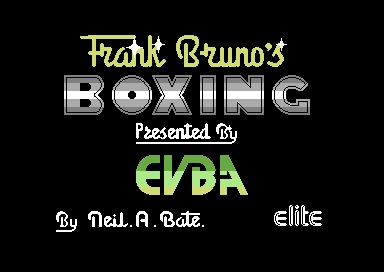 Frank Bruno's Boxing (Commodore 64) screenshot: Title screen.