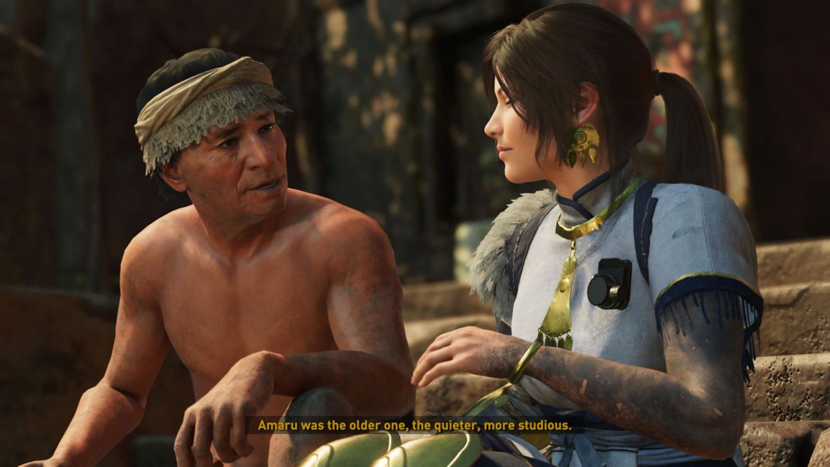 Shadow of the Tomb Raider: The Price of Survival (Windows) screenshot: Talking to a man who grew up with Amaru.