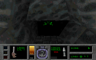 Descent II: The Infinite Abyss (DOS) screenshot: Starting location