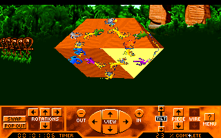 Too Many Geckos! (DOS) screenshot: In the later episodes things get significantly more complex.
